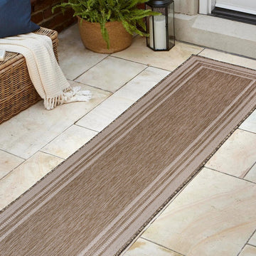 Lido Traditional Casual Pinstripe Border Area Rug